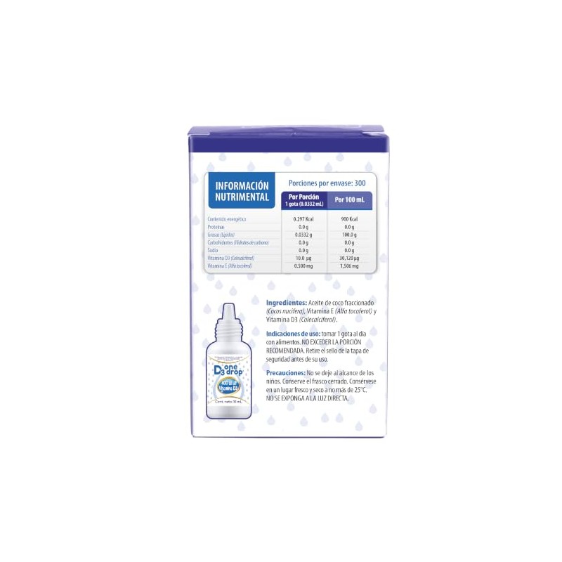 Vitamina D3 ONEDROP frasco con 10 mL, 400 UI