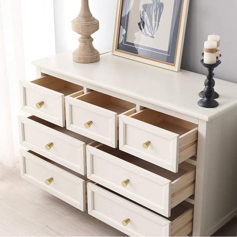 Tiazza 4Pcs Mid-Century Modern Style Premium Copper Solid Cabinet Knobs