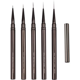 Bestgle 5 Pieces Thin Nail Design Brush Nail Liner Brush Set Fineliner Nail Art Brush Detail Manicure Brush Professional Thin Nail Brush Set for Striped Lines Gel Painting (6/9/12/15/18 mm)