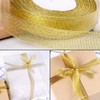 2 Pack Gold Organza Christmas Ribbon,25 Yards 20mm Wide Glitter