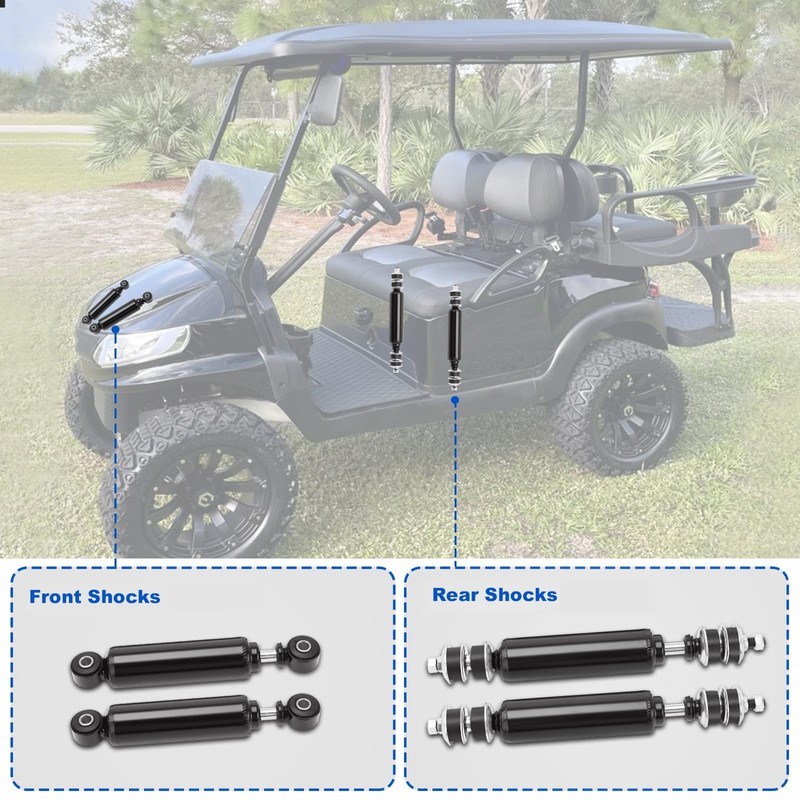 Front and Rear Golf Cart Shock Absorbers Compatible with 1988-up