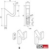 SOTECH Pack of 5 Angola Coat Hooks Matt Black 76