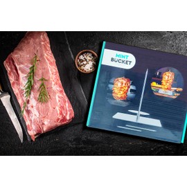 Stainless Steel Vertical Skewer Set with Basting Brush - Grill Skewers for Al Pastor, Shawarma, Kebab, Gyro Meat, Rotisserie Chicken - 3 Removable Spikes - U.S. Company