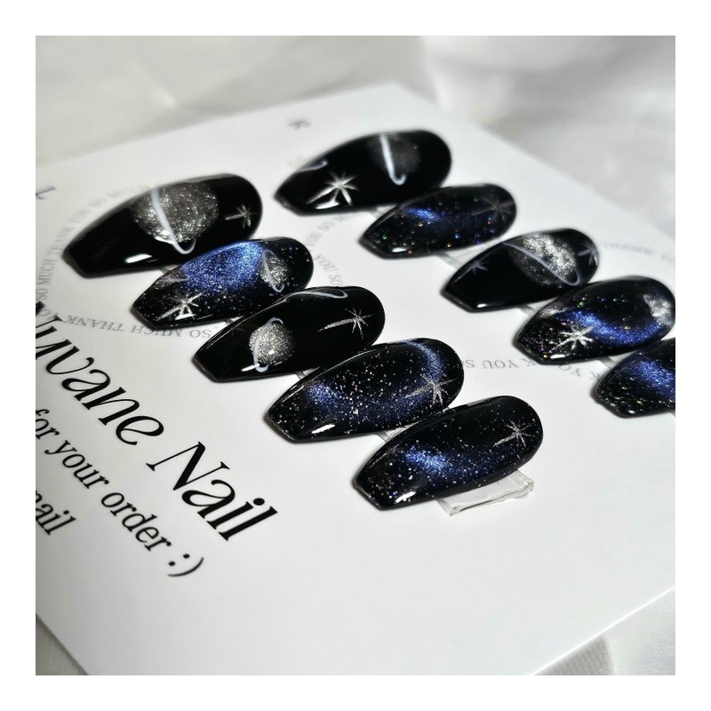 Winter Universe [Handmade Nail Tips] - Long Oval / 겨울