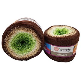 YarnArt Flowers 500 Gramm Bobbel Wolle Farbverlauf, 55% Baumwolle, Bobble Strickwolle Mehrfarbig (schwarz grau weiÃ 253)