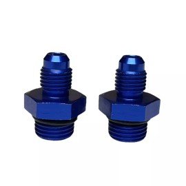 Mvated 2Pcs ORB-6 O-ring Boss AN6 6AN to AN4 4AN Male Adapter Fitting Blue