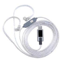 KZ M2 USB C IEM Cable con doble micrófono, DSP Tipo-C cables plateados 4.10