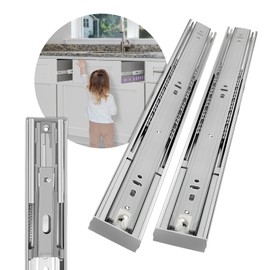 BAIDICE 1 Pair Soft Close Stainless Steel Full Extension 12 14 16 18 20 22 24 Inch Drawer Hardware Slides 100 lb Load Capacity Side Mount Ball Bearing Self Close Kitchen Cabinet Rails Dresser Runners