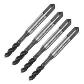 QUARKZMAN Spiral Groove Thread Tap M4 x 0.7 Nitride Coated Metric Screw Tap Fully Ground Steel 6542 Machine Thread Cutting Pack of 4