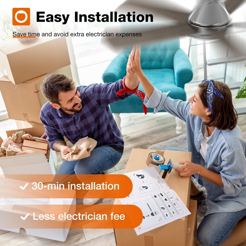 addlon Ceiling Fans with Lights, 42 Inch Low Profile Ceiling