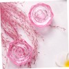 TOVINANNA 2Pcs Pink Crystal Nail Art Cleaning Cup with Lid