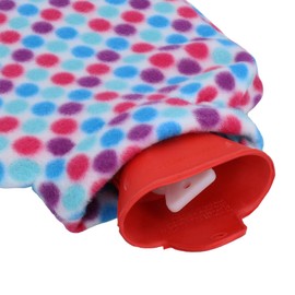 AB Tools 2 Litre Hot Water Bottle with Spotty Design Fleece Cover Cosy Revitalize Therapy