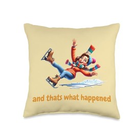 Winter Woes, Winter Averse, Cold Intolerant Funny Falling on Ice Injury Explanation for Women Throw Pillow, 16x16, Multicolor