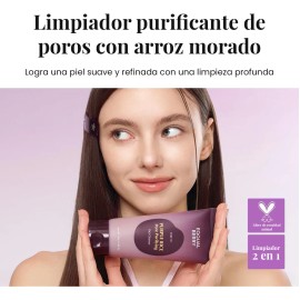 Eqqualberry Purple Rice Pore Purifying Limpiador Facial Todo Tipo Piel Día Noche