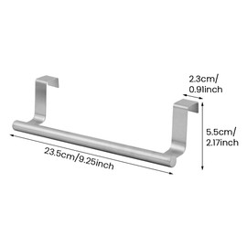 2 Pack Over Cabinet Towel Holder, Brushed Dish Towel Rack Bar for Kitchen