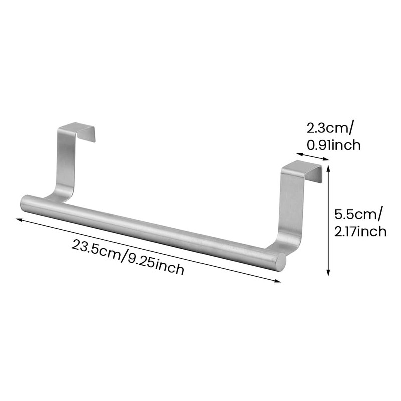 2 Pack Over Cabinet Towel Holder, Brushed Dish Towel Rack