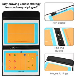 Ruiqas Volleyball Trainer Tactics Board with Full Half Space, Magnetic Tactics Board with Marker Pieces, Pen