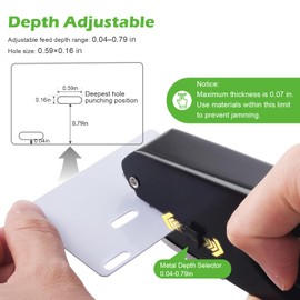 Heavy-Duty Slot Punch, Handheld Badge Hole Puncher, All Metal ID Card Puncher, Slotting Punch Tool for Paper (Max 10 Sheets), PVC ID Card, Luggage Tag, Name Tag and Badge Holder