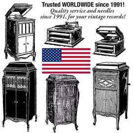 100 MEDIUM-Toned NEEDLES for Spring Motor Record Players Gramophones & Victrolas