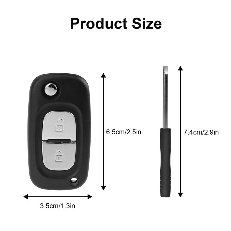 ZIGefofo 2 Button Key Shell Compatible with Renault Kangoo Clio