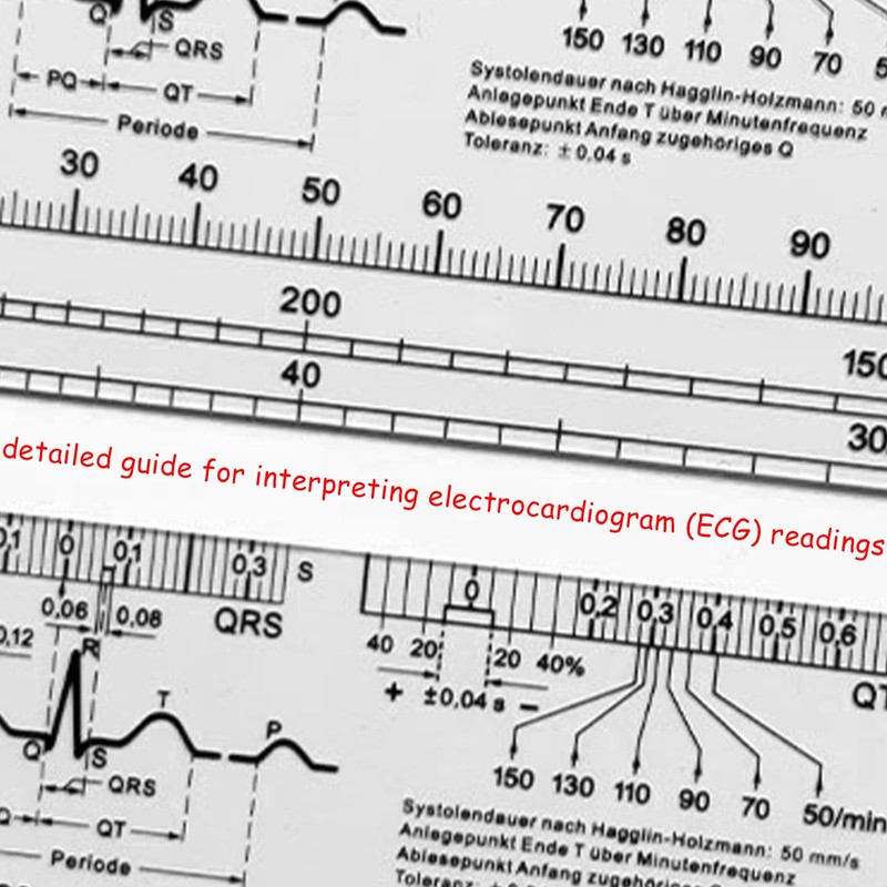 2Pcs Transparent ECG Ruler, Portable ECG Ruler Plastic Ruler Measuring