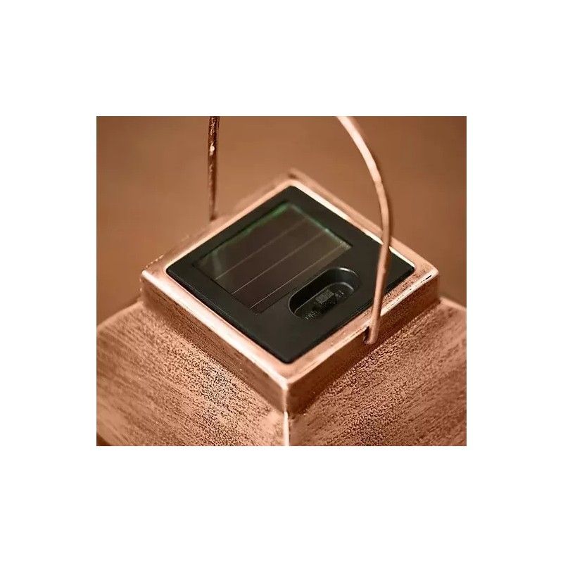 Barbara King 12" Embossed Glass Solar Powered Lantern(retail