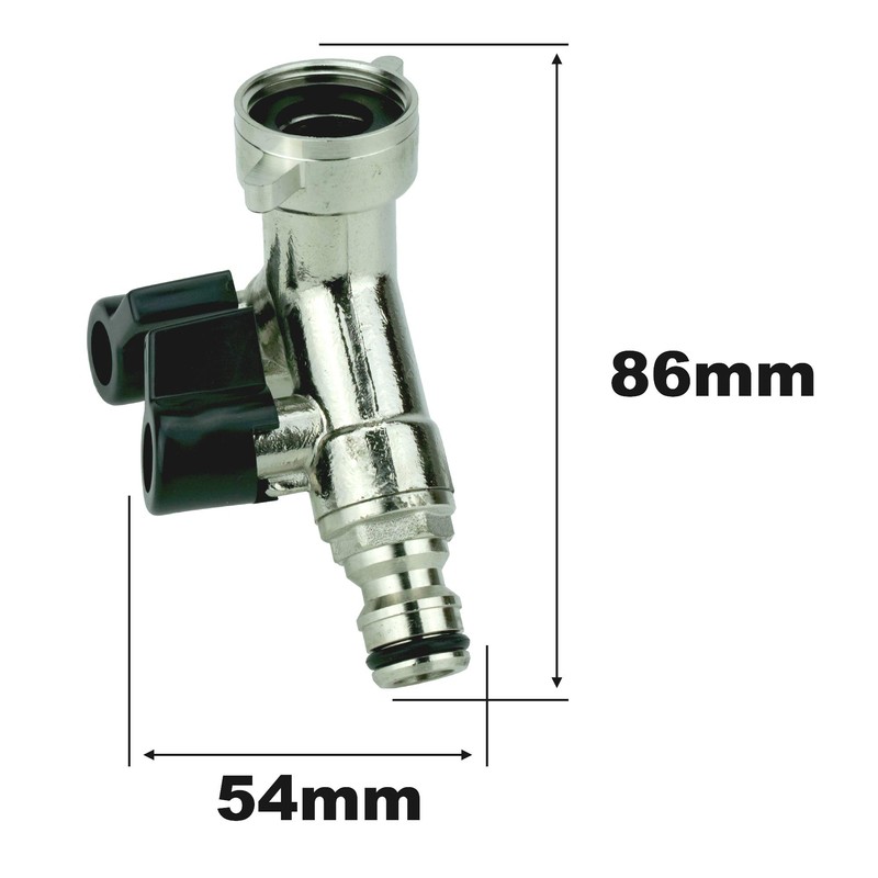 2 Way Splitter with 3/4 Inch Ball Valves for 2
