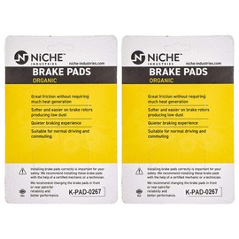 NICHE Brake Pad Set for Honda VTX1800S Goldwing GL1800 ST1100 Victory Vision Front/Rear Organic 2 Pack