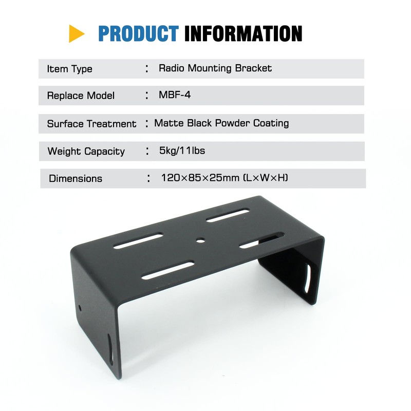 ICOM Radio Mounting Bracket - Heavy Duty Metal Panel Mount