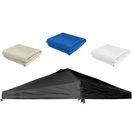 Chankee 10x10 Canopy Replacement Top,Sliver-Coated Pop Up Canopy Tent Top Cover Roof with Air Vent,Ropes and Velcro,UV Waterproof for Outdoor Garden Patio Pavilion Sun Shade (Top Only, Black)