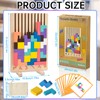 ZLPBAO Tetris Wooden Puzzle Children with Linen Bag, Wooden Tetris