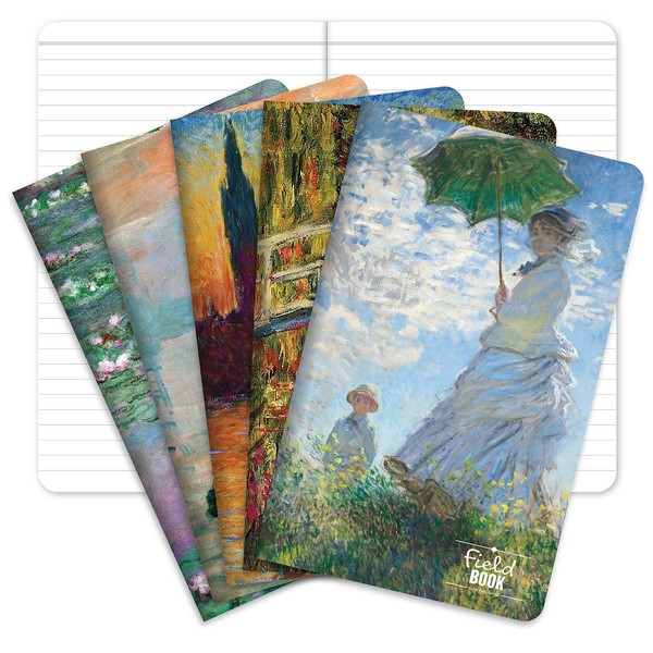 Elan Publishing Company Field Notebook - 5"x8" - Monet Patterns - Lined Memo Book - Pack of 5