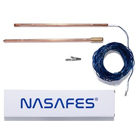 Grounding Rod For Electric Fence And Generator Grounding Kit, Portable Plug & Play Copper Grounding Rod With Ground Wire And Alligator Clip For Fast Connect