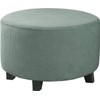 DKSLIPGO Ottoman Cover Stretch Ottoman Slipcover Round Ottoman Storage Cover