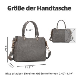 KL928 Women's Handbag Handbag PU Leather Elegant Bags Hand Bags for Women, gray