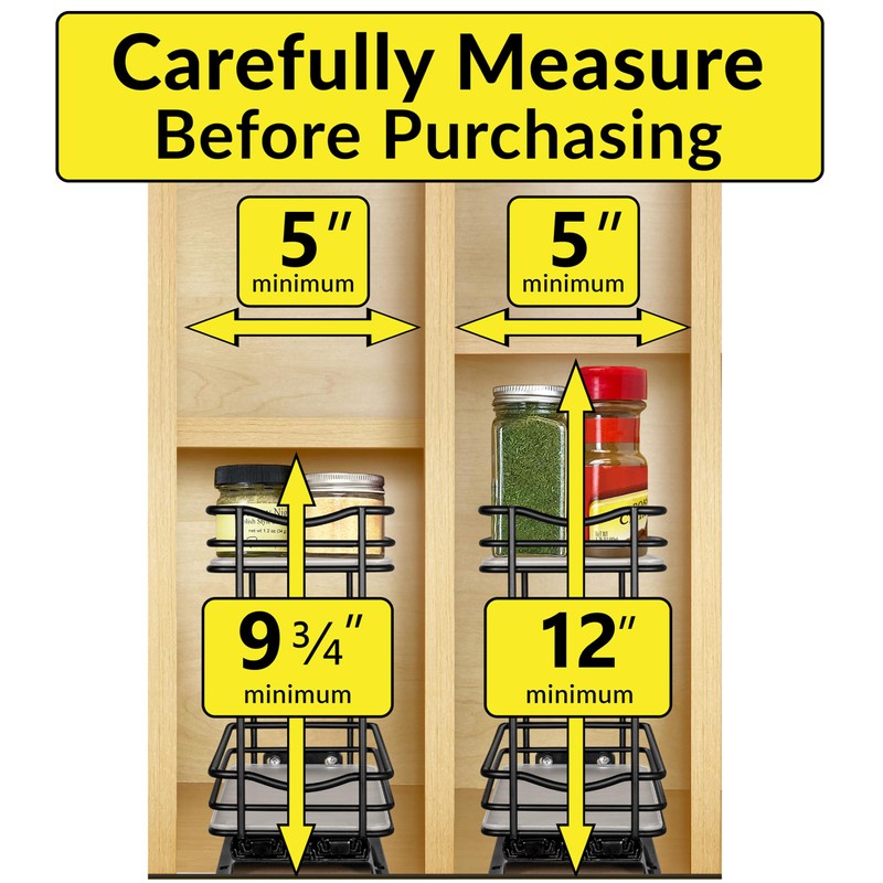 LYNK PROFESSIONAL® Pull Out Spice Rack Organizer for Inside Kitchen