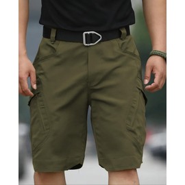 WHOX Mens Hiking Cargo Shorts Casual Tactical Waterproof Shorts for Work Golf Fishing with 6 Pockets Army Green