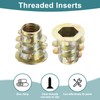 sourcing map 150Pcs Threaded Inserts, M5-0.8x10 Zinc Alloy Hex-Flanged Nut