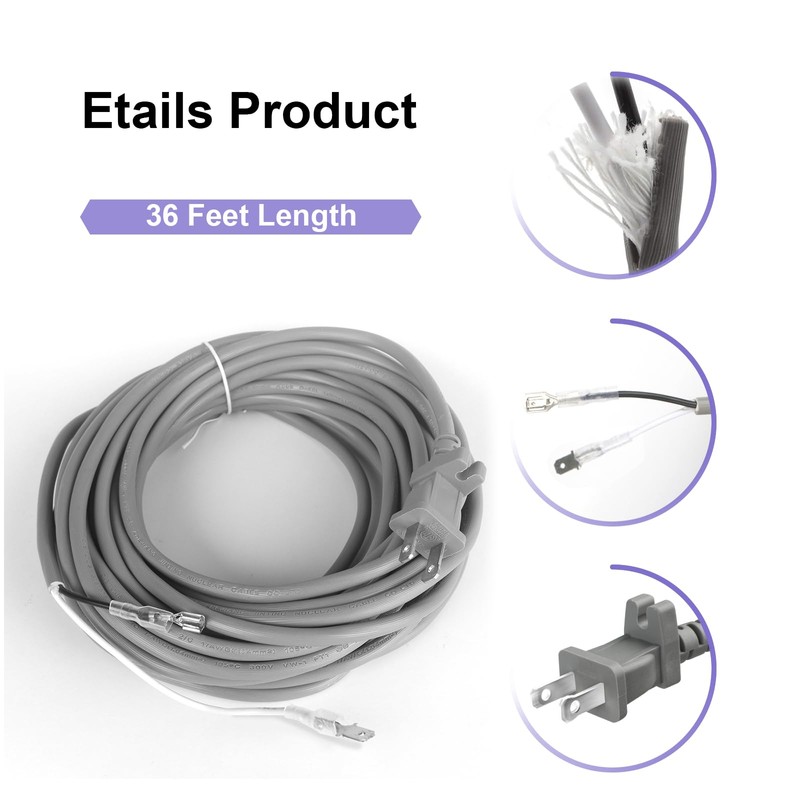 AC Power Cord Compatible with Dyson DC33/DC65 Upright Vacuum Cleaner
