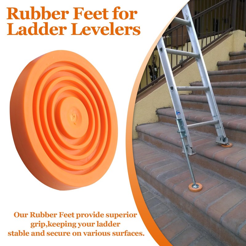 Ladder Levelers Rubber Feet,Replacement Non-Slip Feet Pads for Extension Ladders