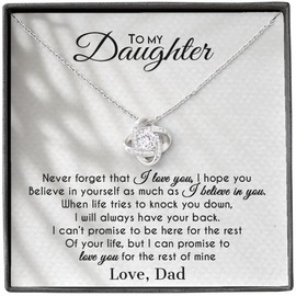 Amaani Gift for Daughter from Dad To my Daughter Jewellery Birthday Gift from Father (Never Forget (Love knot))