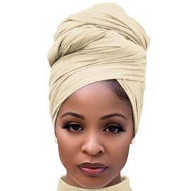 DRESHOW Hair Wrap for Black Women's Scarf Turban Long Hair Head Wrap Scarf Head Scarf Soft Headband Scarves Cap