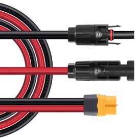 ZkeeShop Solar to XT60 Charge Extension Cable 25FT 12AWG XT60 Adapter to Solar Panel Connector Cable Compatible with Ecoflow River Delta Series Bluetti Power Station Solar Panel 7.62m (12AWG)/25FT