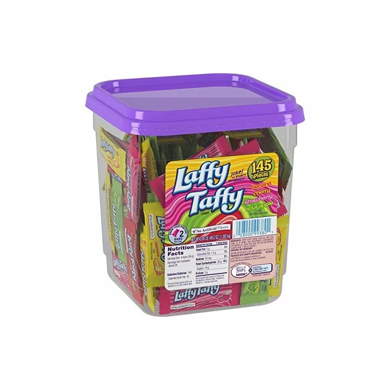 Laffy Taffy Wonka Laffy Taffy Assorted Jar, 3.08 Pound