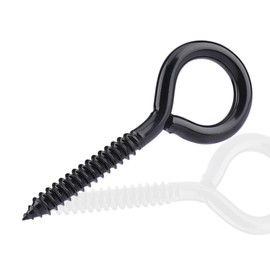 MOGADEE® Pack of 4 Eye Bolts Stainless Steel Black, Screw Eyelets M8 100 mm, Eye Bolt, Hook for Screw Hooks, Eye Hooks, for Hammocks, Awnings, Hanging Chairs, Rocking Chairs, Fixed Cable, Hanging