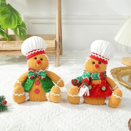 Large Character Gingerbread Figure for Christmas Interior Decor (LF1019) Free Size/Green 2ea