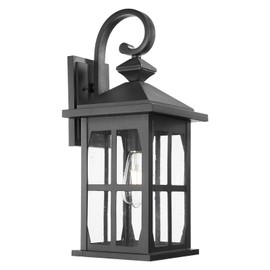 Darkaway Large Outdoor Light Fixtures Wall Mount, 21inch Outdoor Wall Lights Exterior Lighting Fixtures Waterproof Black Outside Wall Sconce with Seeded Glass for House Porch Hallway Garage Front Door