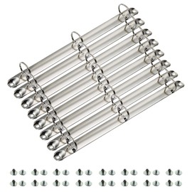 8 Pack Letter Size Ring Binder Mechanism, Metal 3 Ring Binders Ring Replacement Kit, Loose Leaf Binding Spines Combs for Organizers DIY Planners(Silver)