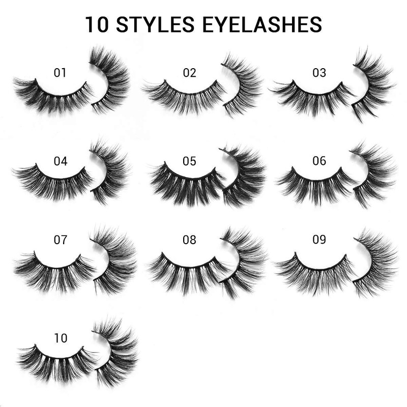 Dysilk 10 Pairs of 6D Eyelashes False Fluffy Wispy, Long