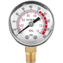 TLAOISUS W10055 0-200 PSI Air Compressor Gauge for Air Tank Accessory, Waterproof, Stainless Steel Case